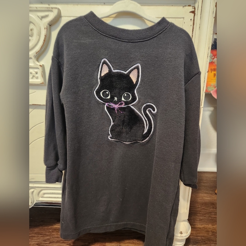 Black Cat Sweater Dress